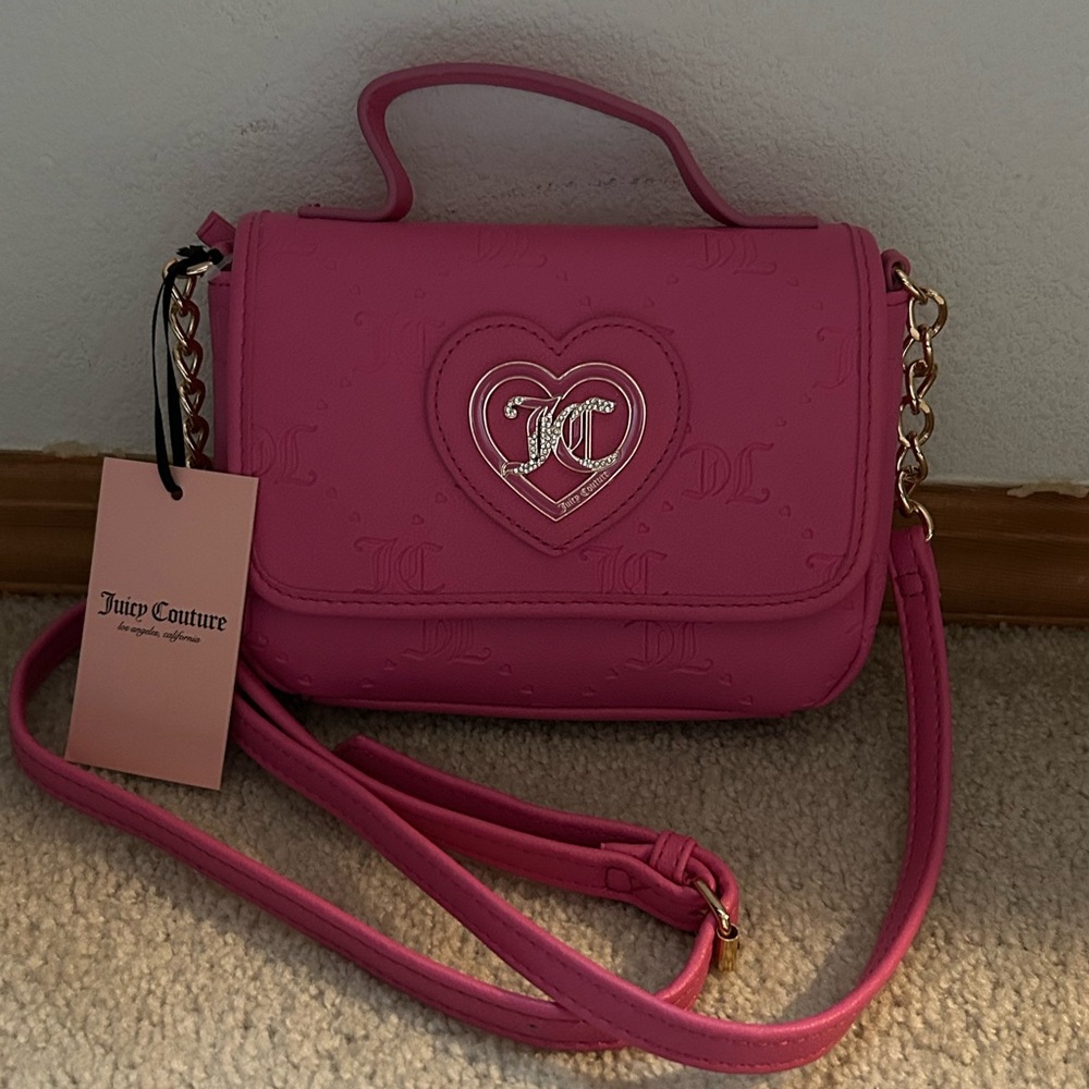 Rare Juicy Couture Only You N Me Flap Crossbody Bag Juicy Pink